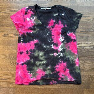 Pam & Gela Tie-Dyed Twisted Scoop neck Pocket Tee shirt T size Large